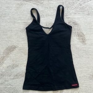 Hard Tail Cotton Bra Tank in Black, Size XS